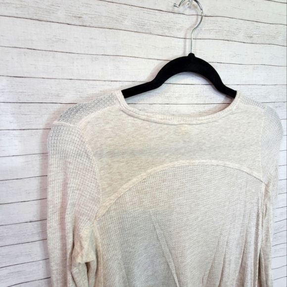 WE THE FREE WAFFLE KNIT SLUB LONG SLEEVE TEE, SZ XS - Picture 9 of 11